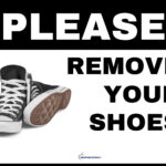 Black And White Please Remove Your Shoes Signs