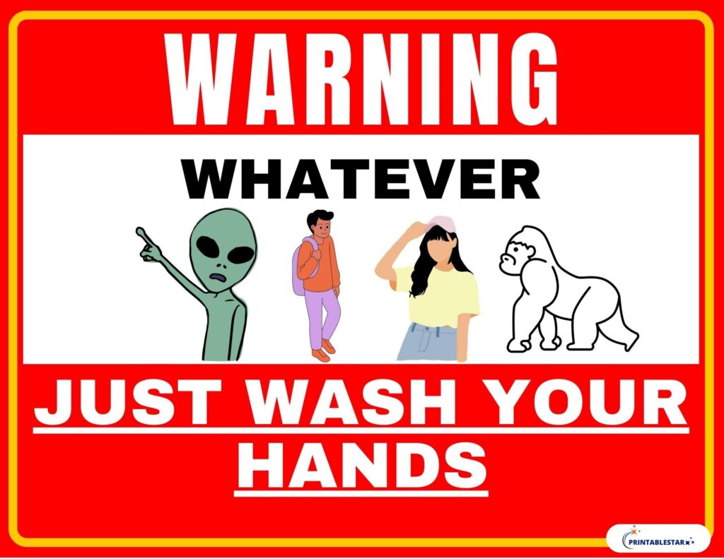 Funny Wash Hands Sign