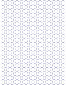 Half Centemeter Letter Size Hexagon Graph Paper Blue