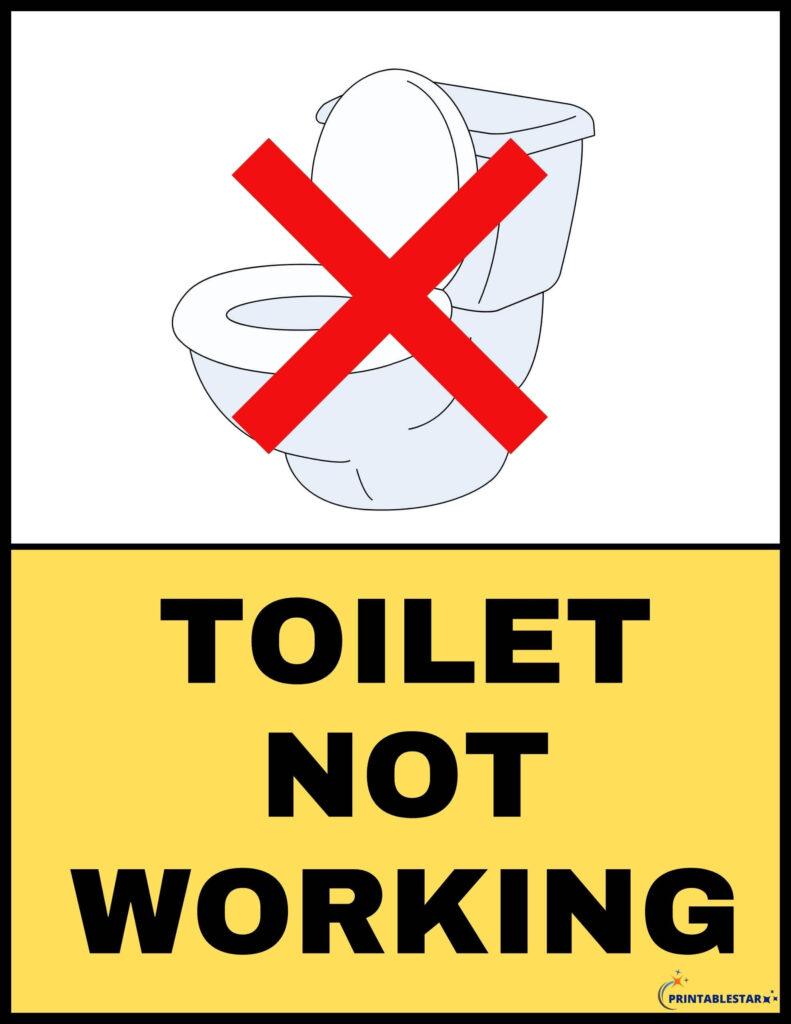 Toilet Not Working Sign