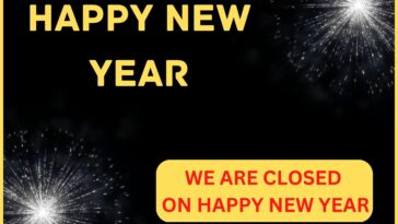 We Are Closed On Happy New Year Sign