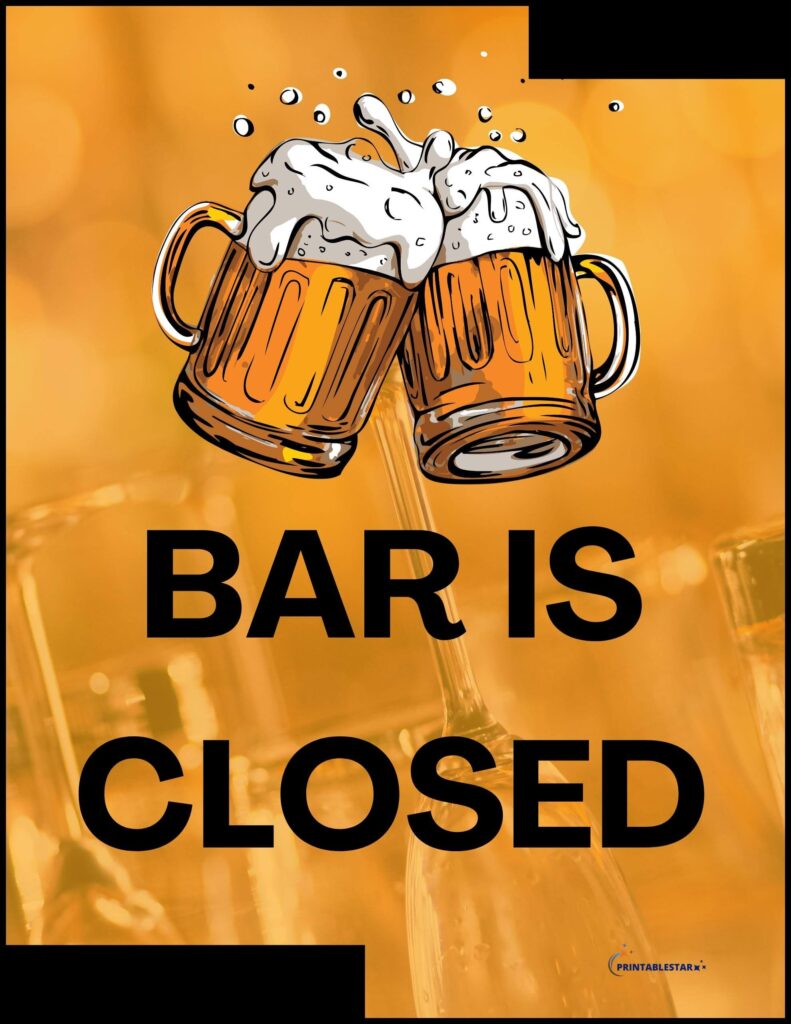 Bar Closed Sign