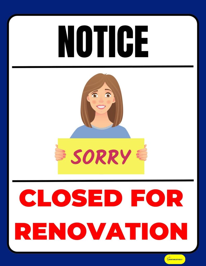 Closed For Renovation Sign