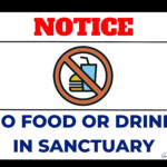 No Food Or Drink In Sanctuary Sign