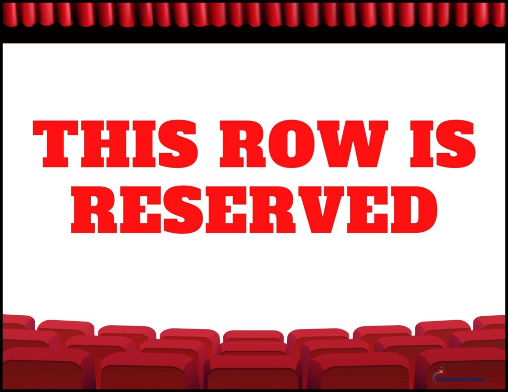 Reserved Seat Signs Template