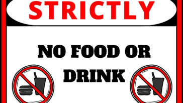 Strictly No Food Or Drink Sign