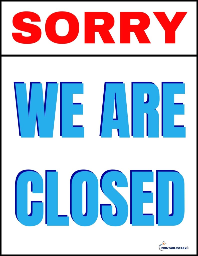 We Are Closed Sign